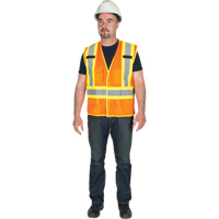 Veste de s&eacute;curit&eacute; d&eacute;tachable en cinq points de premi&egrave;re qualit&eacute;, Orange haute visibilit&eacute;, Grand/T-Grand, Polyester Les Fournitures Industrielles Méga