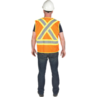 Veste de s&eacute;curit&eacute; d&eacute;tachable en cinq points de premi&egrave;re qualit&eacute;, Orange haute visibilit&eacute;, Grand/T-Grand, Polyester Les Fournitures Industrielles Méga