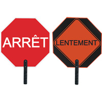Double-Sided "Arr&ecirc;t/Lentement" Traffic Control Sign Les Fournitures Industrielles Méga