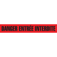 Barricade Tape, French, 3" W x 1000' L, 3 mils, Black on Red Les Fournitures Industrielles Méga