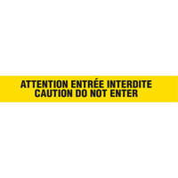 Barricade Tape, Bilingual, 3" W x 1000' L, 3 mils, Black on Yellow Les Fournitures Industrielles Méga