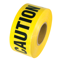 Reinforced Grade Barricade Tape, English, 3" W x 500' L, 5 mils, Black on Yellow Les Fournitures Industrielles Méga