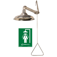 All Stainless Steel Drench Shower, Wall-Mount Les Fournitures Industrielles Méga