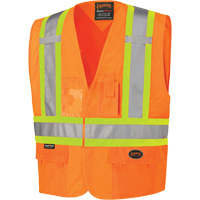 134 Safety Vest, High Visibility Orange, Large/X-Large, Polyester Les Fournitures Industrielles Méga