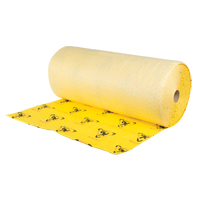 Rouleaux d'avertissement de premi&egrave;re qualit&eacute; - absorbants haute visibilit&eacute;, Lourd, 150' lo x 36" la, Absorption 57 gal. Les Fournitures Industrielles Méga