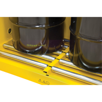 Vertical Drum Storage Cabinet, 110 US gal. Cap., 2 Drums, Yellow Les Fournitures Industrielles Méga