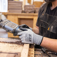 Gants r&eacute;sistants aux coupures, Taille Petit/7, Calibre 10, Rev&ecirc;tement Mousse de nitrile, Enveloppe en Dyneema, ASTM ANSI niveau A3/EN 388 niveau C Les Fournitures Industrielles Méga