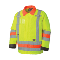 6037 Manteau de s&eacute;curit&eacute; imperm&eacute;able pour le contr&ocirc;le de la circulation, Polyester, Jaune lime haute visibilit&eacute;, T-petit Les Fournitures Industrielles Méga
