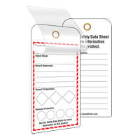 &eacute;tiquettes SGH auto-plastifiantes pour le milieu de travail, Papier cartonn&eacute;, 3" la x 6" h, Anglais Les Fournitures Industrielles Méga
