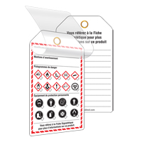 &eacute;tiquettes auto-plastifiantes pour le milieu de travail, Papier cartonn&eacute;, 3-3/8" la x 5-3/4" h, Français Les Fournitures Industrielles Méga
