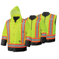 5021BB Manteau de s&eacute;curit&eacute; 6 en 1 imperm&eacute;able, Jaune lime haute visibilit&eacute;, 2T-Grand Les Fournitures Industrielles Méga