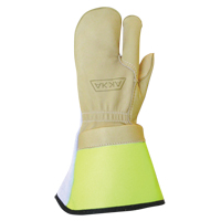 Gants &agrave; 3 doigts pour monteur de ligne, Moyen, Paume en Cuir fleur de vache Les Fournitures Industrielles Méga