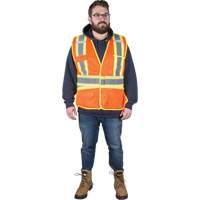 Veste d'arpenteur r&eacute;sistante aux flammes, Orange haute visibilit&eacute;, Moyen, Polyester Les Fournitures Industrielles Méga