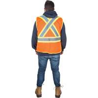 Veste d'arpenteur r&eacute;sistante aux flammes, Orange haute visibilit&eacute;, Moyen, Polyester Les Fournitures Industrielles Méga