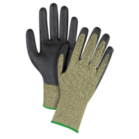Gants &eacute;lastiques sans coutures r&eacute;sistants &agrave; la coupe noir & jaune, Taille Moyen/8, Calibre 13, Rev&ecirc;tement Mousse de nitrile, Enveloppe en Aramide, ASTM ANSI niveau A6 Les Fournitures Industrielles Méga