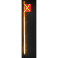 Fanions DEL robustes Safety Whip, Fixation Attelage, Hauteur 10, Orange avec X r&eacute;fl&eacute;chissant Les Fournitures Industrielles Méga