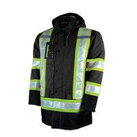 Parka de s&eacute;curit&eacute; doubl&eacute;, Noir, Grand Les Fournitures Industrielles Méga