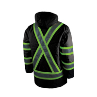 Parka de s&eacute;curit&eacute; doubl&eacute;, Noir, Grand Les Fournitures Industrielles Méga