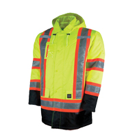 Parka de s&eacute;curit&eacute; doubl&eacute;, Jaune lime haute visibilit&eacute;, Grand Les Fournitures Industrielles Méga