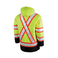 Parka de s&eacute;curit&eacute; doubl&eacute;, Jaune lime haute visibilit&eacute;, Grand Les Fournitures Industrielles Méga