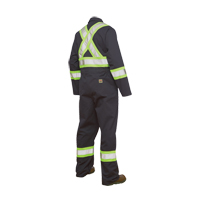 Unlined Safety Coveralls, Large, Navy Blue Les Fournitures Industrielles Méga