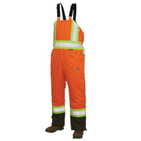 Salopettes de s&eacute;curit&eacute; doubl&eacute;e, Polyester/Polyur&eacute;thane, Grand, Orange haute visibilit&eacute; Les Fournitures Industrielles Méga