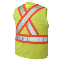 Veste de s&eacute;curit&eacute; d&eacute;tachable en cinq points, Jaune lime haute visibilit&eacute;, Grand/T-Grand, Polyester Les Fournitures Industrielles Méga