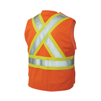Veste de s&eacute;curit&eacute; d&eacute;tachable en cinq points, Orange haute visibilit&eacute;, Grand/T-Grand, Polyester Les Fournitures Industrielles Méga