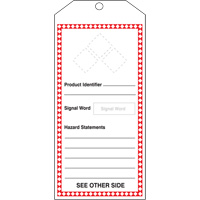 GHS Jumbo Safety Tag, Cardstock, 3-7/8" W x 8-1/2" H, English Les Fournitures Industrielles Méga