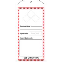 GHS Jumbo Tags, Cardstock, 3-7/8" W x 8-1/2" H, English Les Fournitures Industrielles Méga