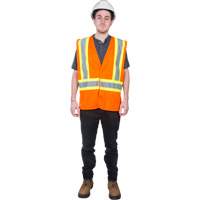 Veste de s&eacute;curit&eacute; pour la circulation, Orange haute visibilit&eacute;, Moyen, Polyester Les Fournitures Industrielles Méga