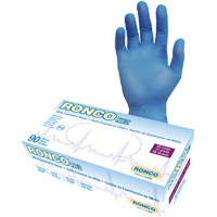 Disposable Gloves, 2X-Large, Nitrile, 4-mil, Powder-Free, Blue Les Fournitures Industrielles Méga