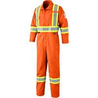 7702 FR Hi-Vis Safety Coveralls, Size 36, Orange Les Fournitures Industrielles Méga