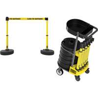 Chariot de transport avec plateau pour barri&egrave;re PLUS, 75' lo, M&eacute;tal, Jaune Les Fournitures Industrielles Méga