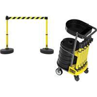 Chariot de transport avec plateau pour barri&egrave;re PLUS, 75' lo, M&eacute;tal, Jaune Les Fournitures Industrielles Méga
