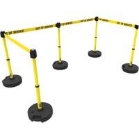 PLUS Barrier Post Set X5, Plastic, 42" H, Yellow Tape, 15' Tape Length Les Fournitures Industrielles Méga