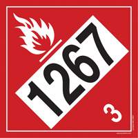 1267 Petroleum Crude Oil Flammable Liquid TDG Placard, Adhesive Vinyl Les Fournitures Industrielles Méga