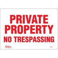 "Private Property" Sign, 7" x 10", Vinyl, English Les Fournitures Industrielles Méga
