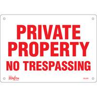 "Private Property" Sign, 7" x 10", Aluminum, English Les Fournitures Industrielles Méga
