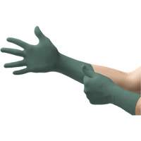 Gants Dura Flock, Petit, Nitrile, 8 mils, Sans poudre, Vert Les Fournitures Industrielles Méga