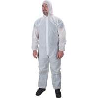Hooded Coveralls, Medium, White, Polypropylene Les Fournitures Industrielles Méga