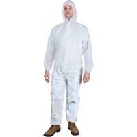 Hooded Coveralls, Medium, White, Microporous Les Fournitures Industrielles Méga