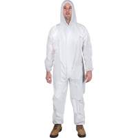 Hooded Coveralls, Medium, White, SMS Les Fournitures Industrielles Méga