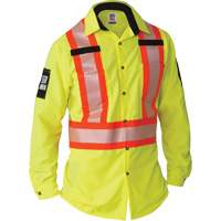 Ripstop High-Visibility Long Sleeve Shirt, Polyester, Small, High Visibility Lime-Yellow Les Fournitures Industrielles Méga