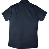 Chemise de travail &agrave; manches courtes en tissu crois&eacute; avec boutons-pression, Hommes, Petit, Bleu marine Les Fournitures Industrielles Méga