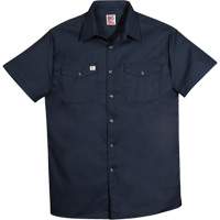 Chemise de travail &agrave; manches courtes en tissu crois&eacute;, Hommes, 4T-Grand, Bleu marine Les Fournitures Industrielles Méga