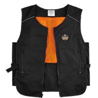 Veste de refroidissement &agrave; changement de phase l&eacute;g&egrave;re avec sachets 6260 Chill-Its, Petit/Moyen, Noir Les Fournitures Industrielles Méga