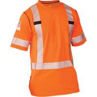Polartec&reg; Power Grid&reg; High Visibility Short Sleeved T-Shirt, Polyester, Small, Orange Les Fournitures Industrielles Méga