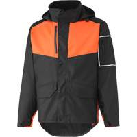 West Coast Waterproof Jacket, Polyester, Small, Black/Orange Les Fournitures Industrielles Méga
