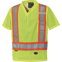 5997 T-shirt de s&eacute;curit&eacute; &agrave; haute visibilit&eacute;, Polyester, Petit, Jaune lime haute visibilit&eacute; Les Fournitures Industrielles Méga